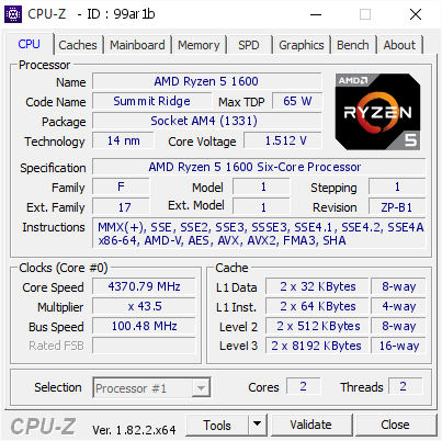 Разгон AMD Ryzen 5 1600
