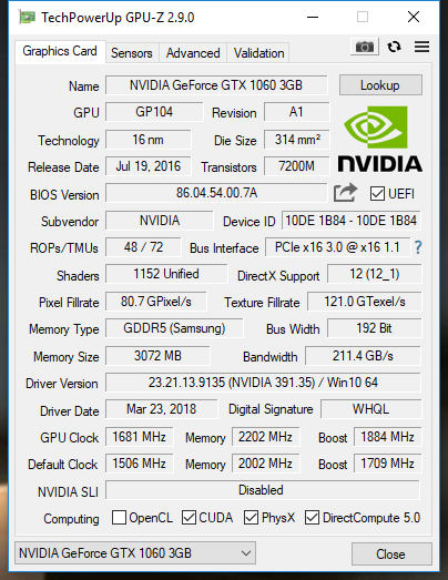 GeForce GTX 1060 GP104