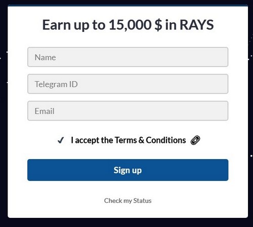 Rays: Bounty, Airdrop, бесплатные токены RAYS