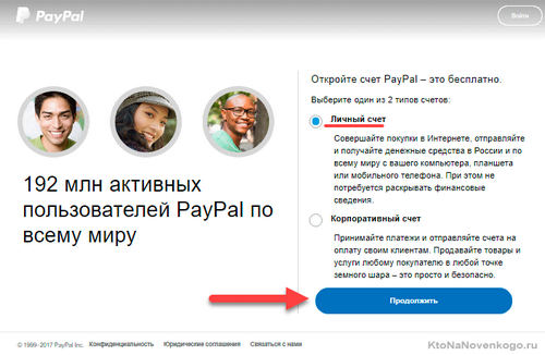 Регистрация в Paypal на русском языке