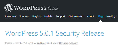 WordPress 5.0.1 Security Release